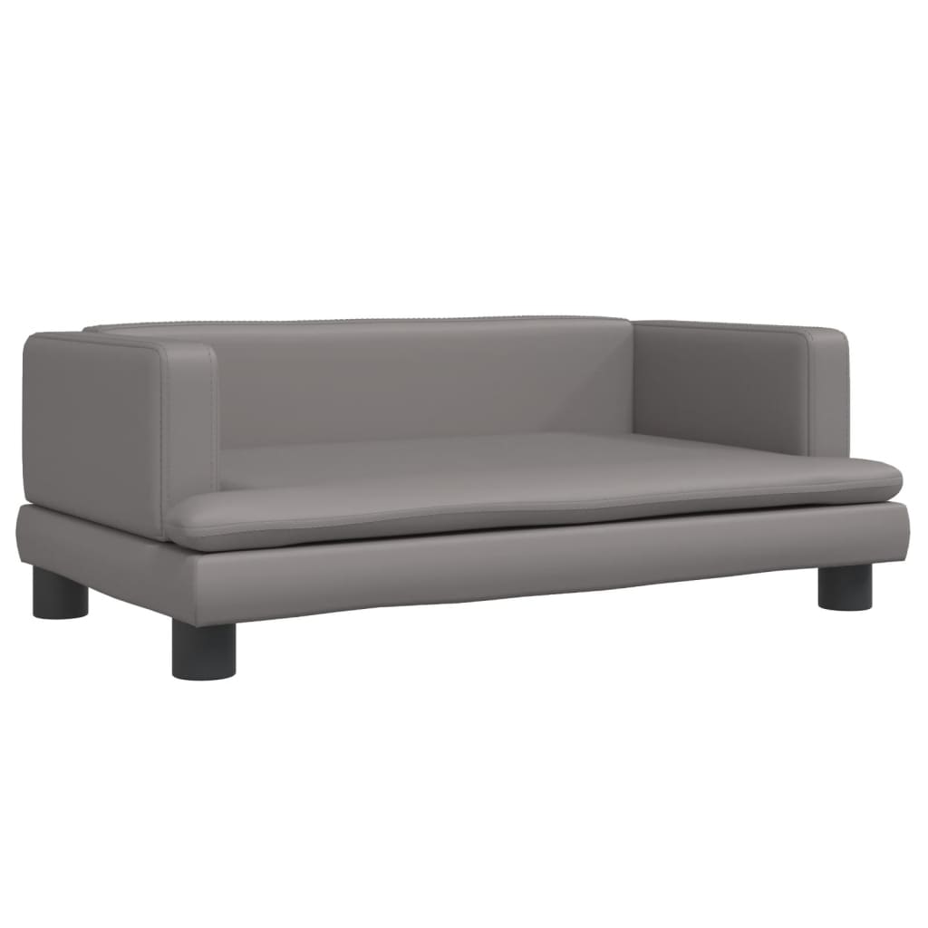 Cesta de perros de Vidaxl 80x45x30 cm de cuero artificial gris