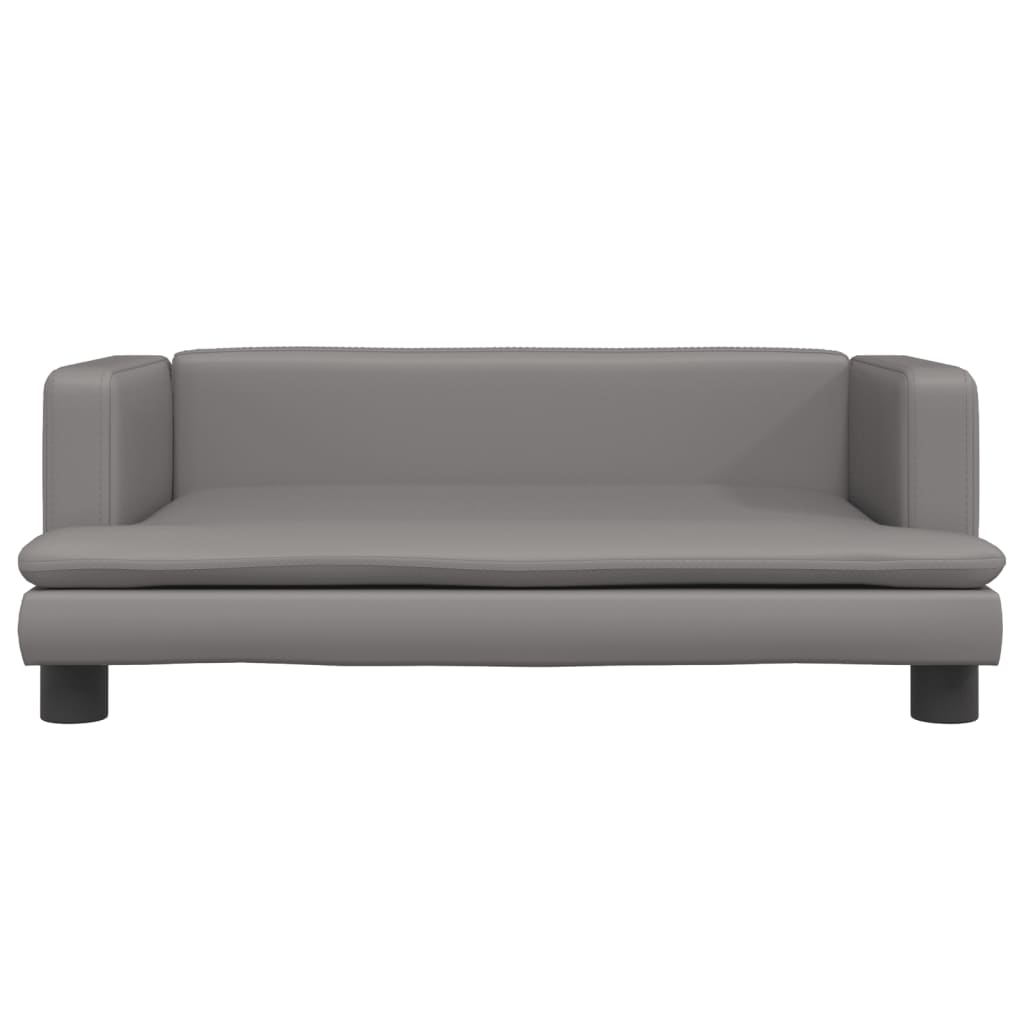 Cesta de perros de Vidaxl 80x45x30 cm de cuero artificial gris
