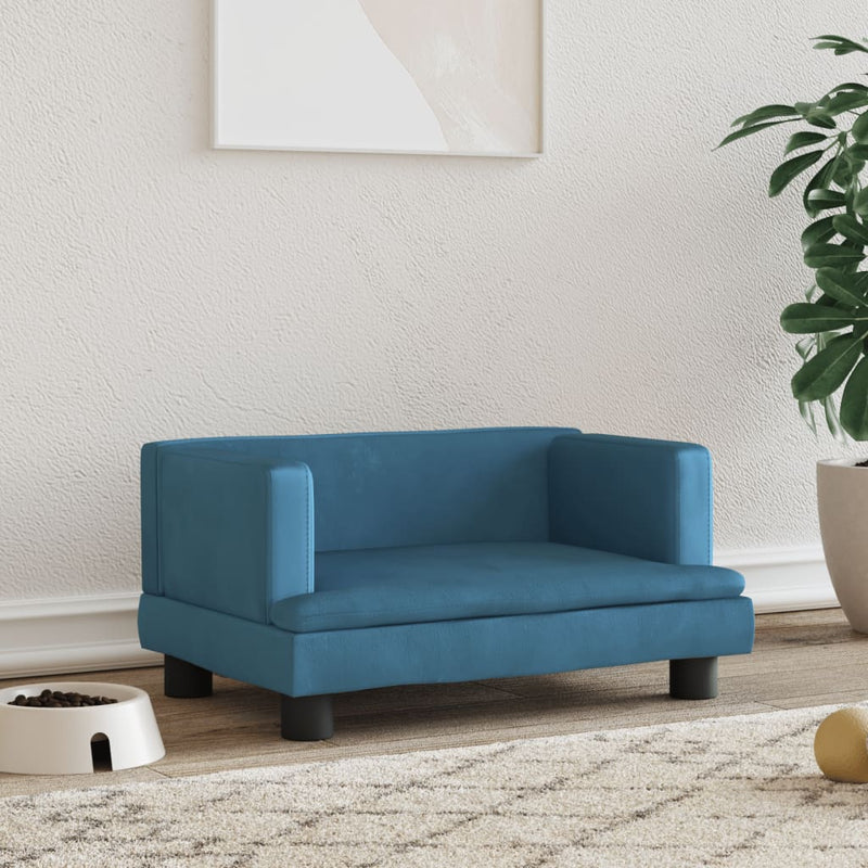 VidaXL Hondenmand 60x40x30 cm fluweel blauw