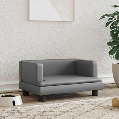 Vidaxl Dog Basket 60x40x30 cm in pelle artificiale grigio