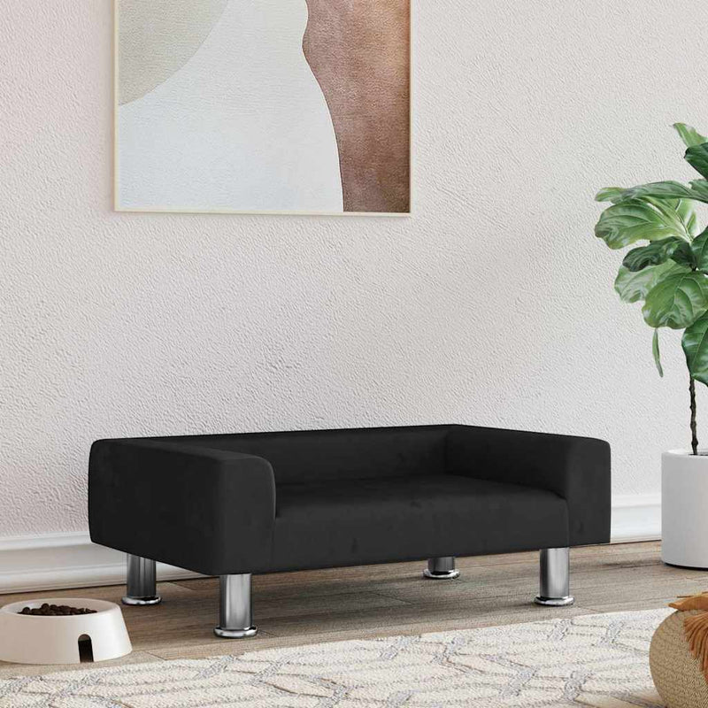 Canasta de perros de Vidaxl 70x45x26.5 cm Velvet Negro