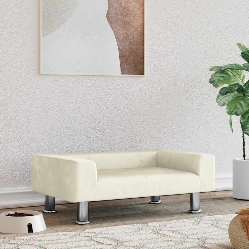 Canasta de perros de Vidaxl 70x45x26.5 cm de crema de terciopelo