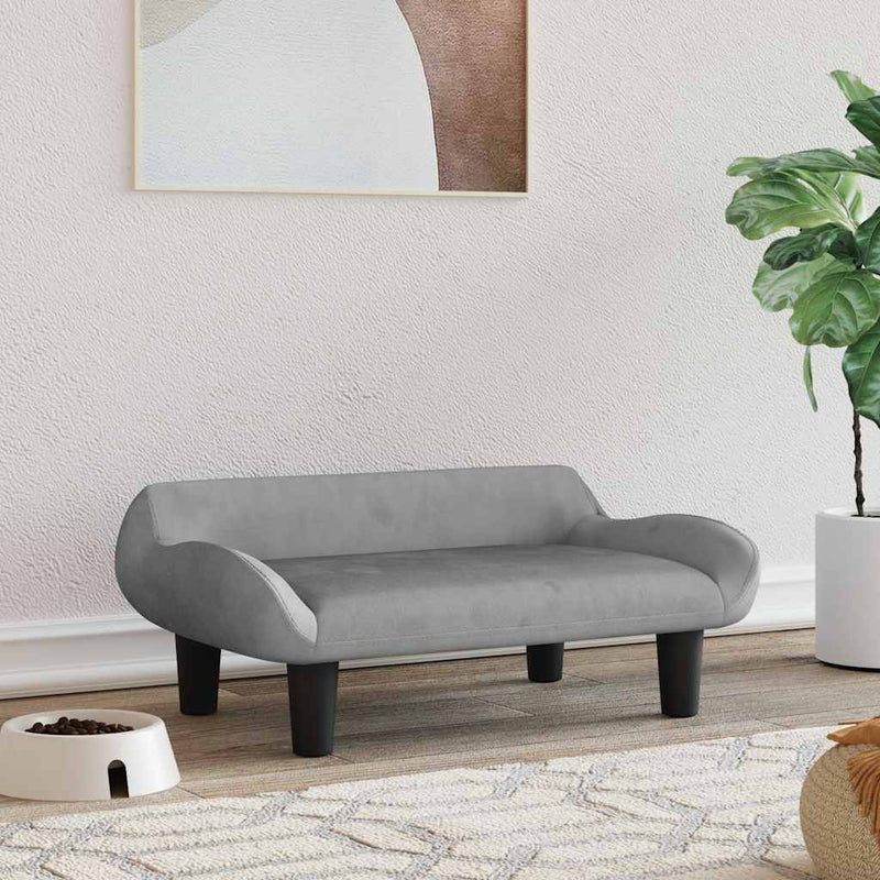 Canasta de perros de Vidaxl 70x40x24 cm terciopelo gris claro