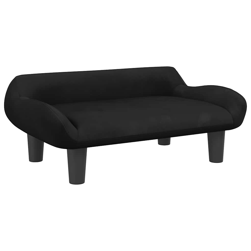 Canasta de perros de Vidaxl 70x40x24 cm de terciopelo negro