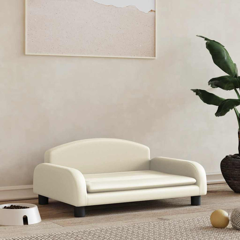 Vidaxl Dog Basket 70x45x30 cm Crema in pelle artificiale colorata