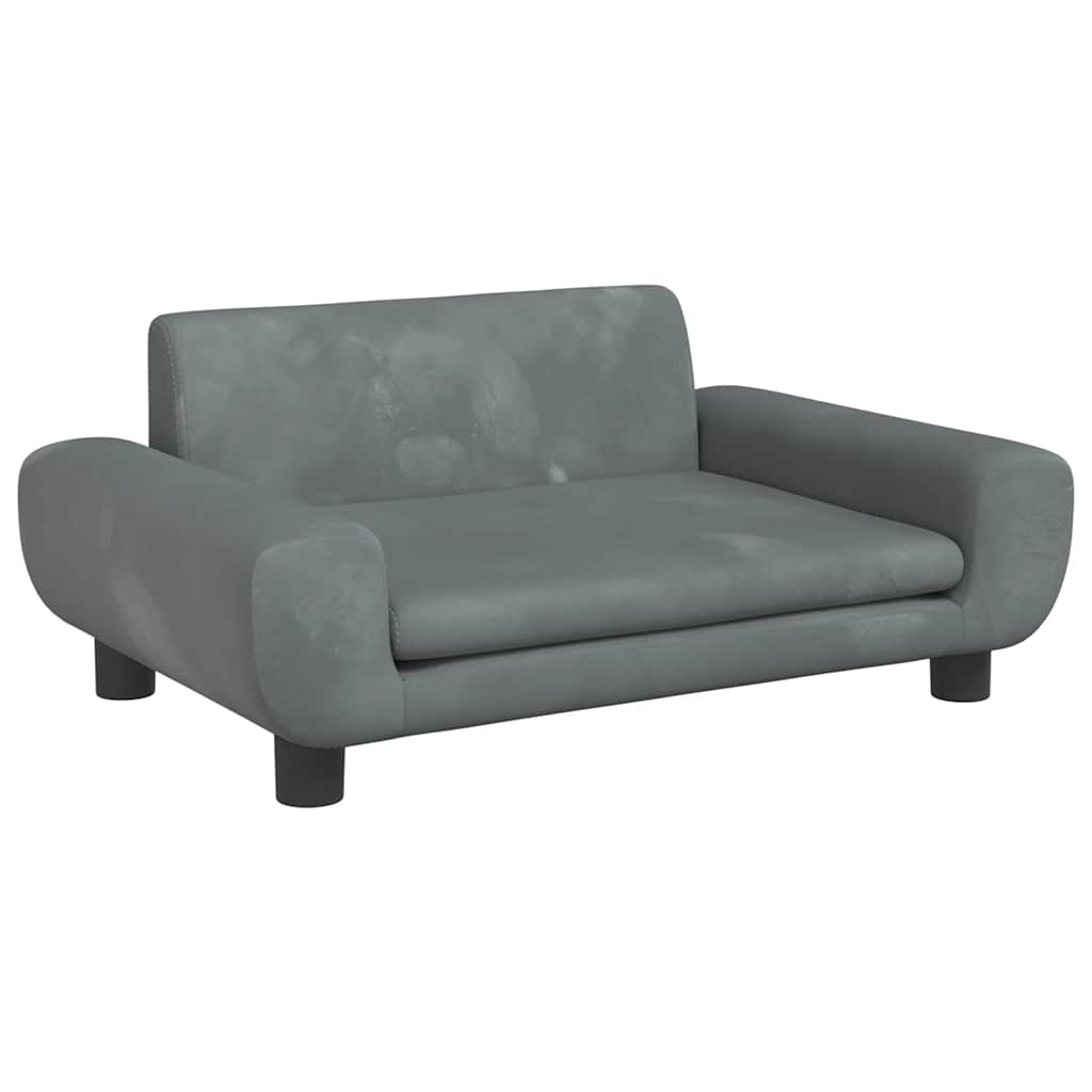 Vidaxl hondenmand 70x45x33 cm fluweel donkergrijs