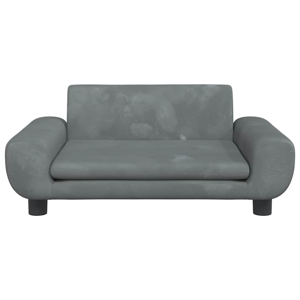 Vidaxl Dog Basket 70x45x33 cm Velvet Grigio scuro