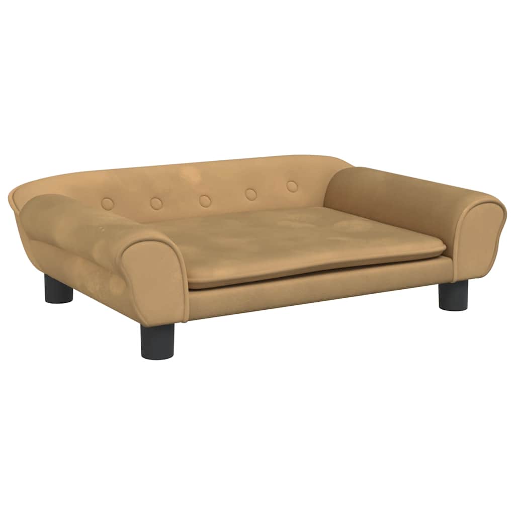 Vidaxl hondenmand 70x48x22 cm fluweel bruin