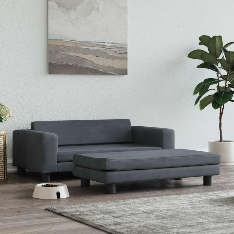 Vidaxl Canked Dog With Extension 100x50x30 cm Grigio scuro