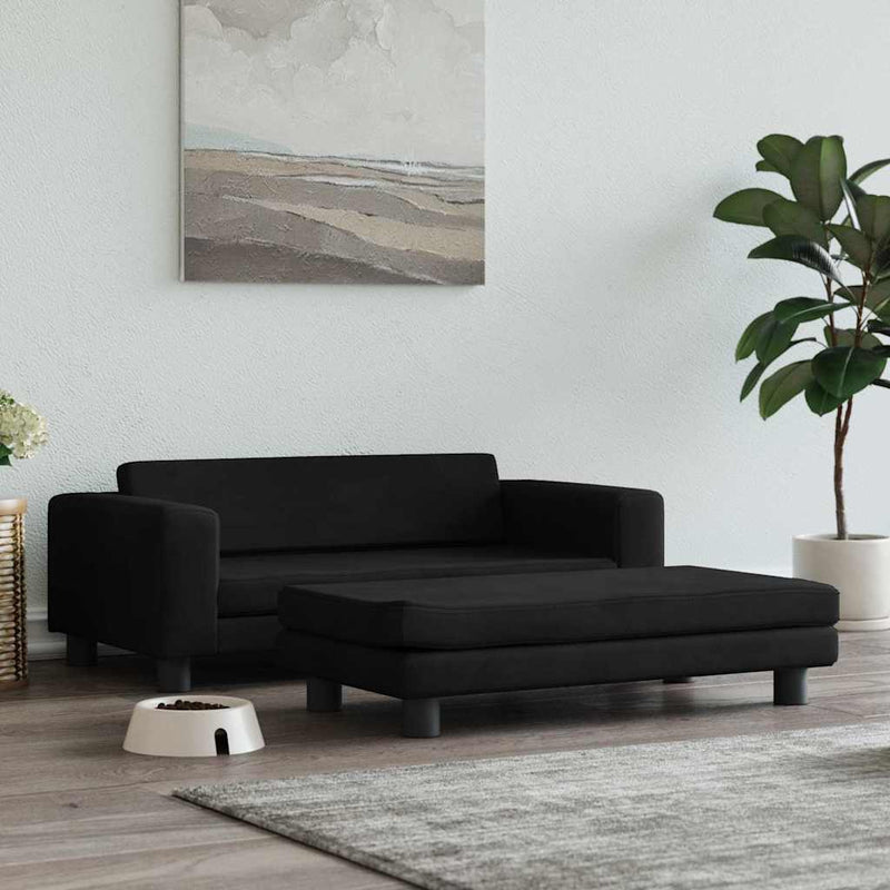 Vidaxl Dog Ceste con estensione 100x50x30 cm Velvet nero