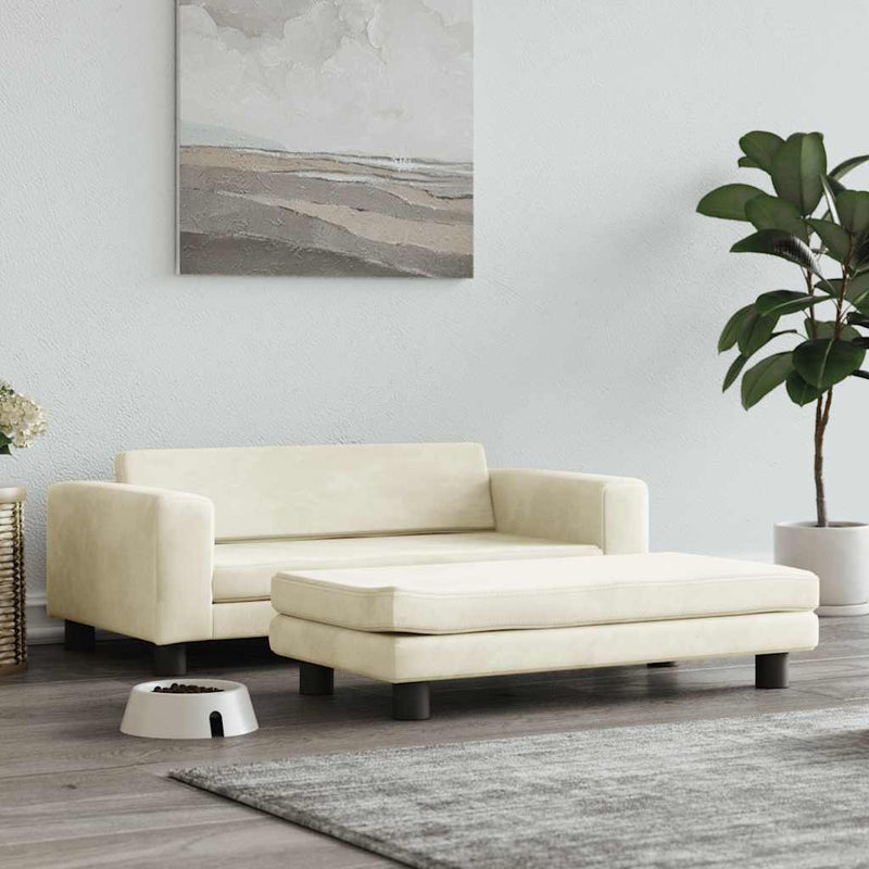 Canasta de perros de Vidaxl con extensión de 100x50x30 cm de crema de terciopelo