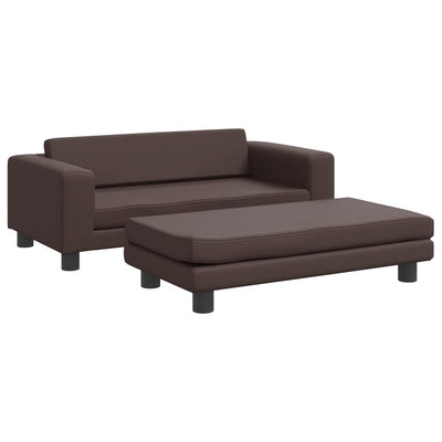 Vidaxl Canked Dog With Extension 100x50x30 cm in pelle artificiale marrone