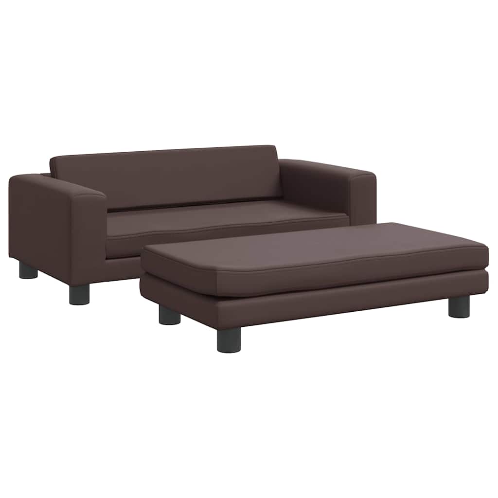 Vidaxl Canked Dog With Extension 100x50x30 cm in pelle artificiale marrone