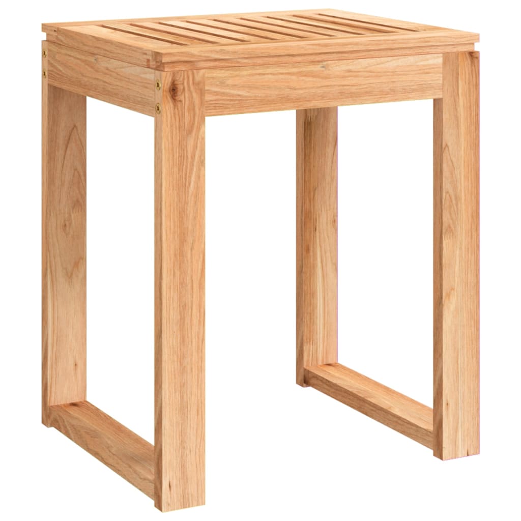 Taburete de baño Vidaxl 40x30x46 cm de madera de nogal sólida