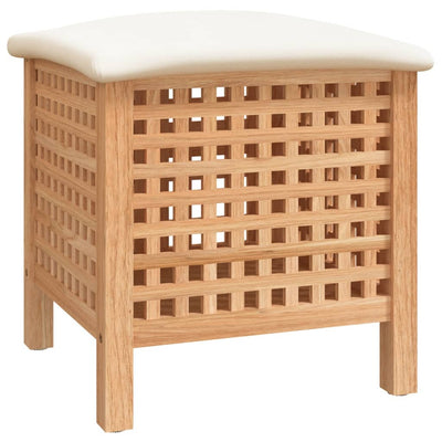 Sgabello da bagno Vidaxl 48x47.5x52 cm legno di noce solido