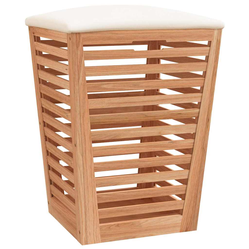 Taburete de baño Vidaxl 40.5x40.5x56 cm de madera de nogal sólida
