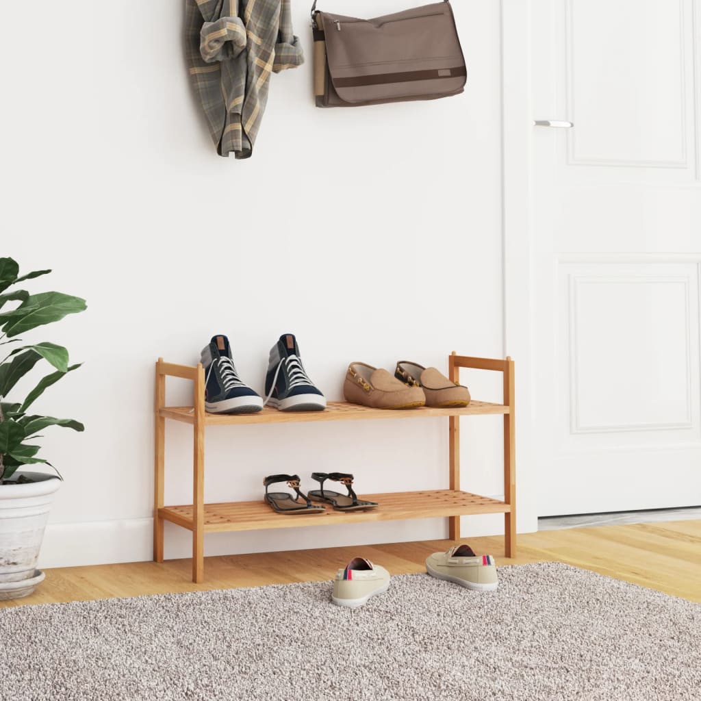 Vidaxl Shoe Rack 69x27x41 cm de madera de nogal sólida
