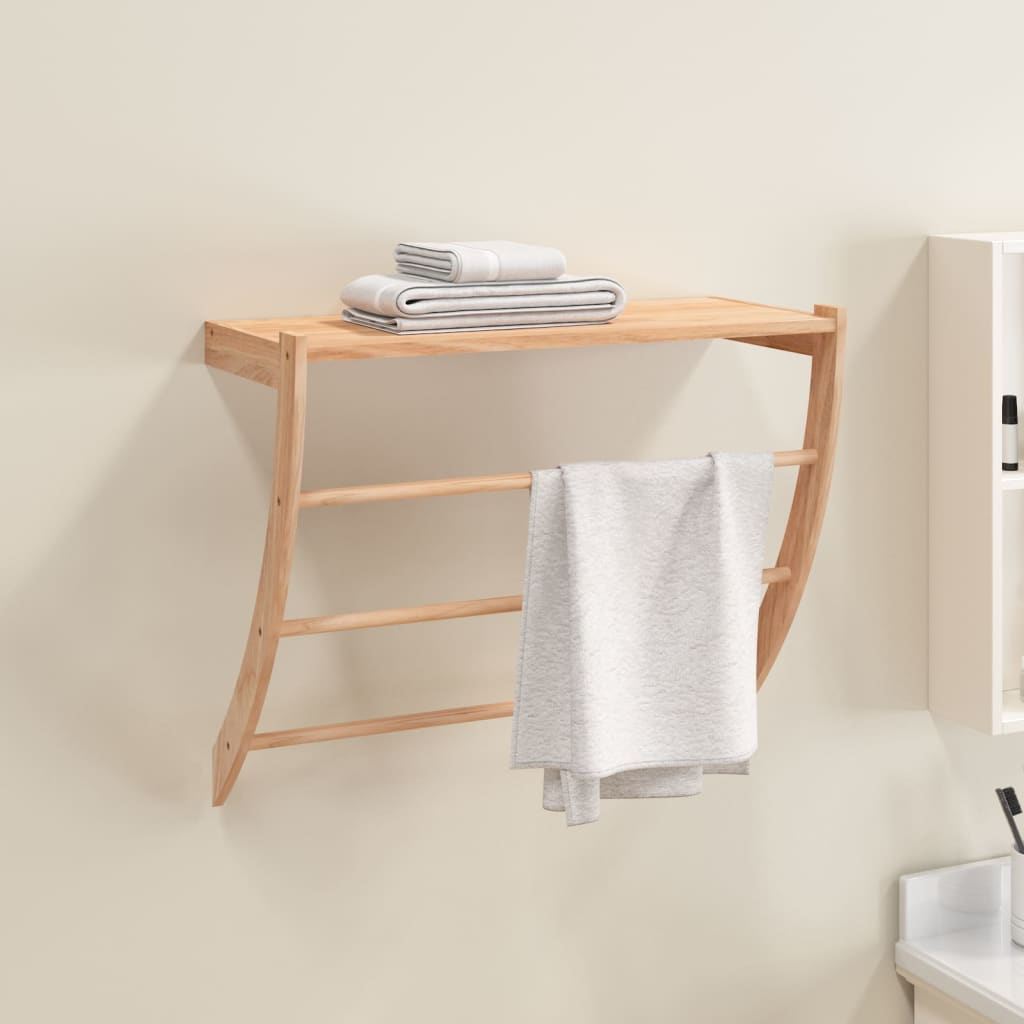 Rejilla de toallas Vidaxl 60x25.5x49 cm de madera de nogal sólida