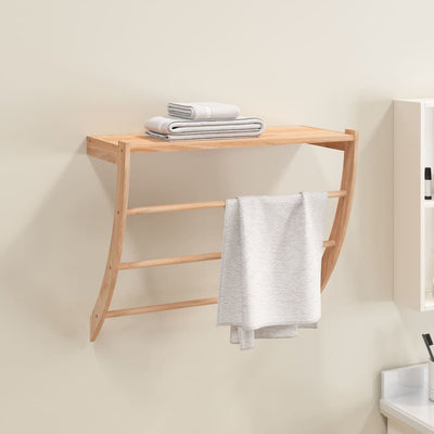 Rejilla de toallas Vidaxl 60x25.5x49 cm de madera de nogal sólida