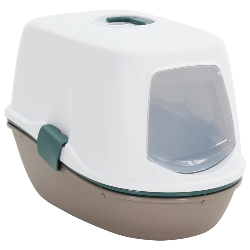 VIDAXL LETTER BOX con coperchio 58.5x39.5x43 cm Polypropene bianco e marrone