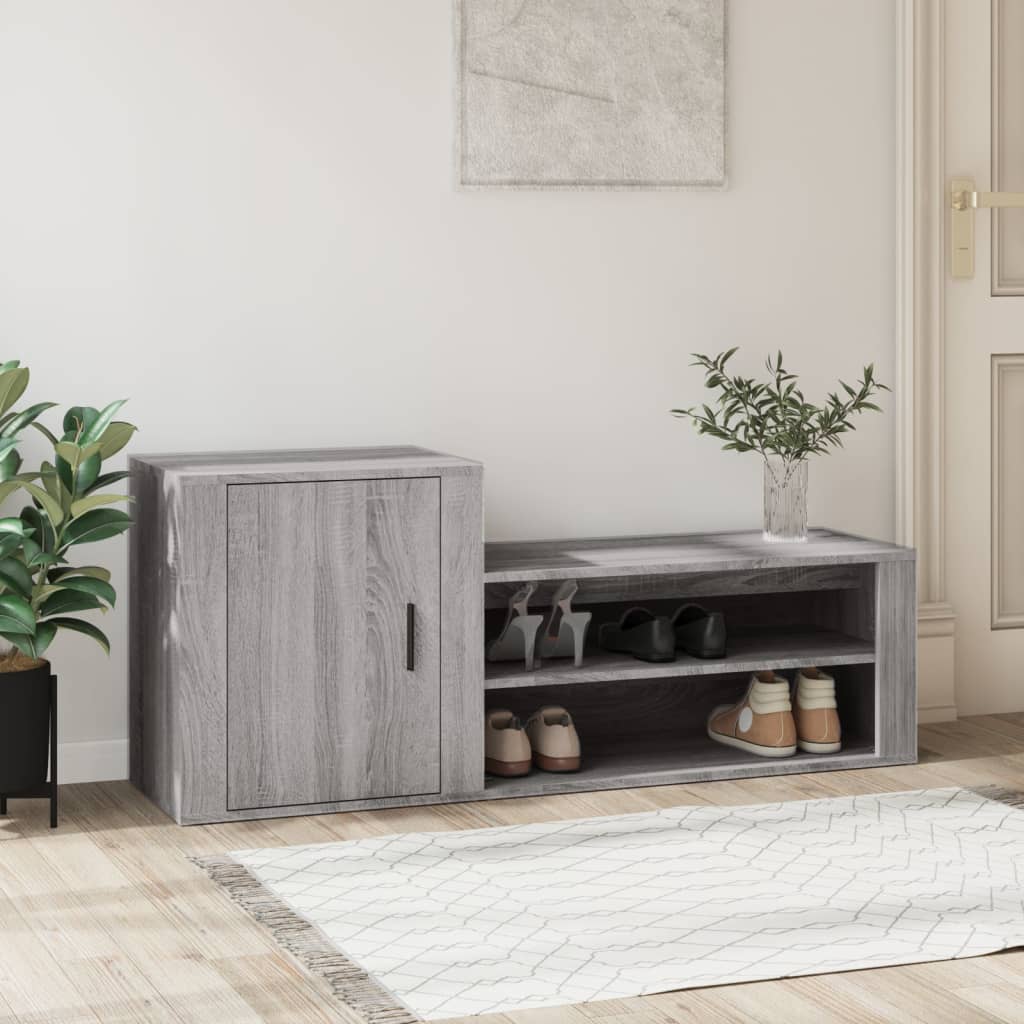 Vidaxl Cabinet da scarpe 130x35x54 cm Sonoma grigio in legno