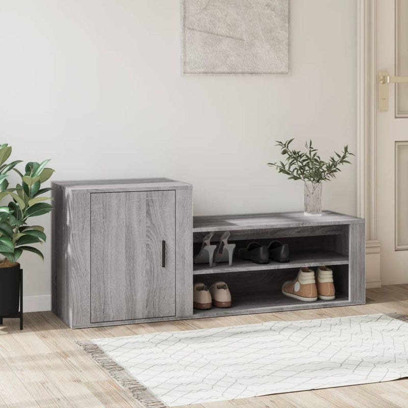 Vidaxl Cabinet da scarpe 130x35x54 cm Sonoma grigio in legno