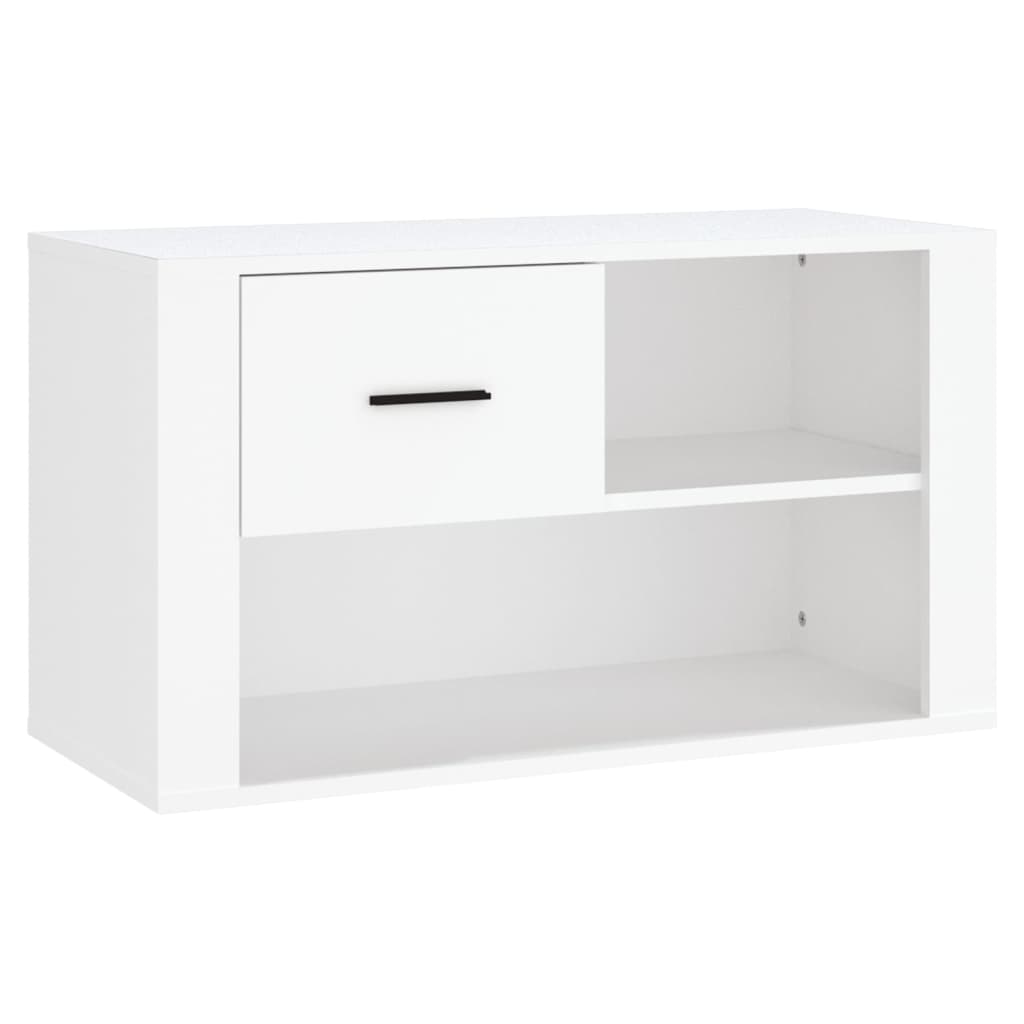 Gabinete de zapatos Vidaxl 80x35x45 cm de madera propiedad blanca