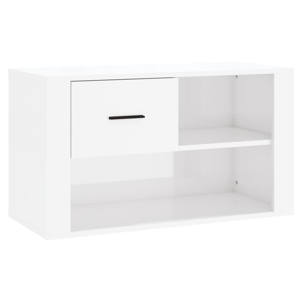 Vidaxl Cabinet da scarpe 80x35x45 cm Properpata in legno Bianco lucido