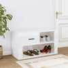 Vidaxl Cabinet da scarpe 80x35x45 cm Properpata in legno Bianco lucido