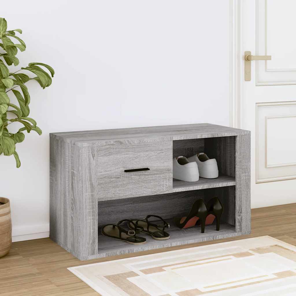 Vidaxl Cabinet da scarpe 80x35x45 cm Sonoma grigio in legno