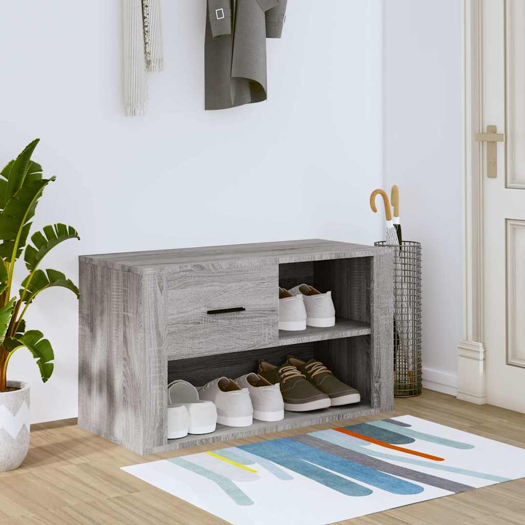 Vidaxl Cabinet da scarpe 80x35x45 cm Sonoma grigio in legno