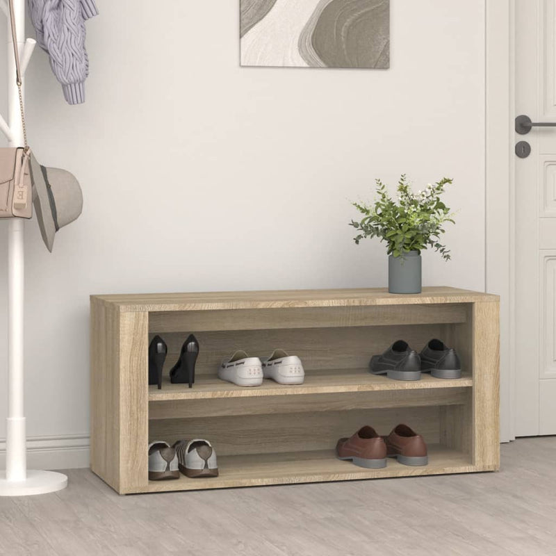 Vidaxl Shoe Rack 100x35x45 cm de madera procesada Sonoma Oak Colored