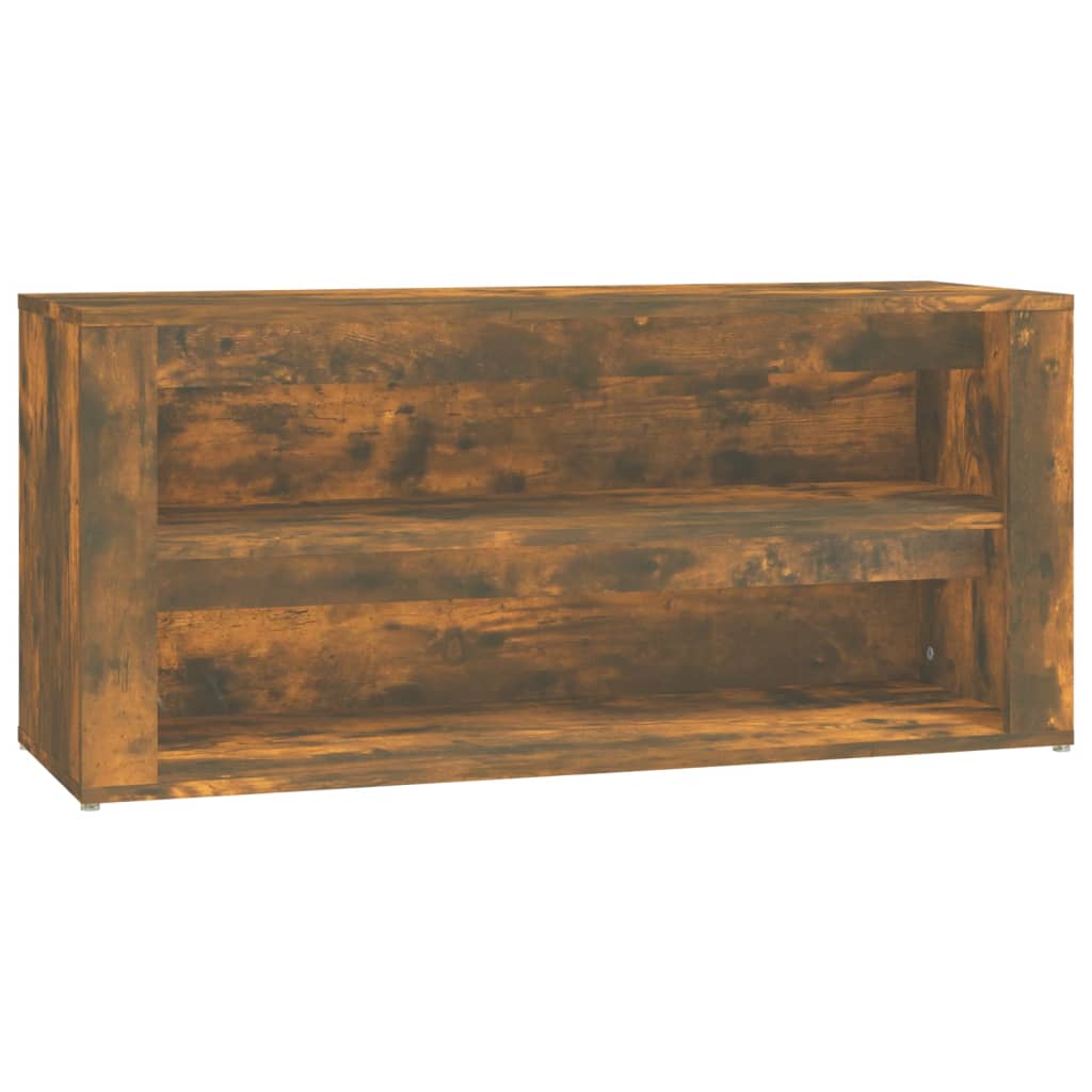 Vidaxl Shoe Rack 100x35x45 cm de madera propiedad de roble ahumado