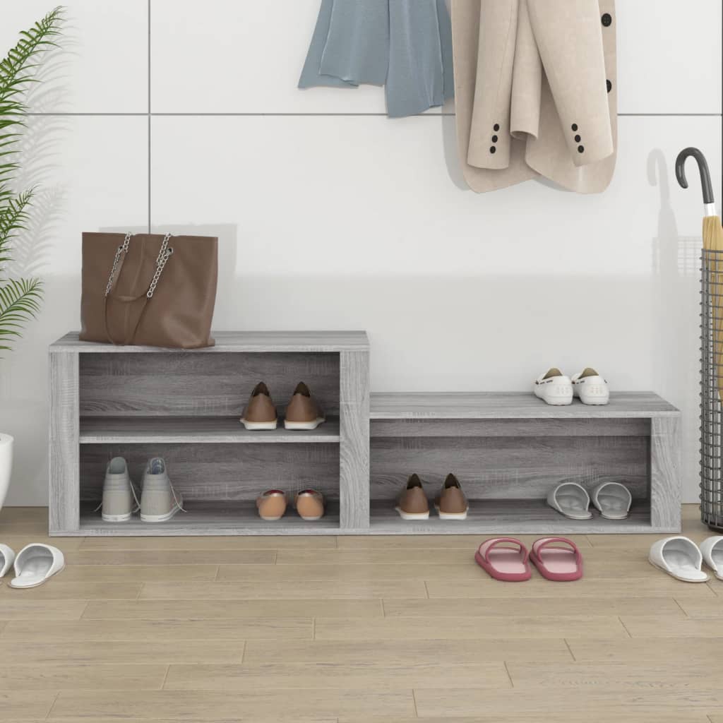 Vidaxl Cabinet da scarpe 150x35x45 cm Properpata Sonoma grigio