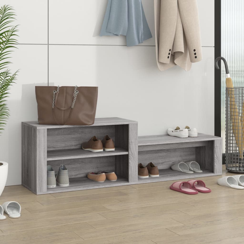 Vidaxl Cabinet da scarpe 150x35x45 cm Properpata Sonoma grigio