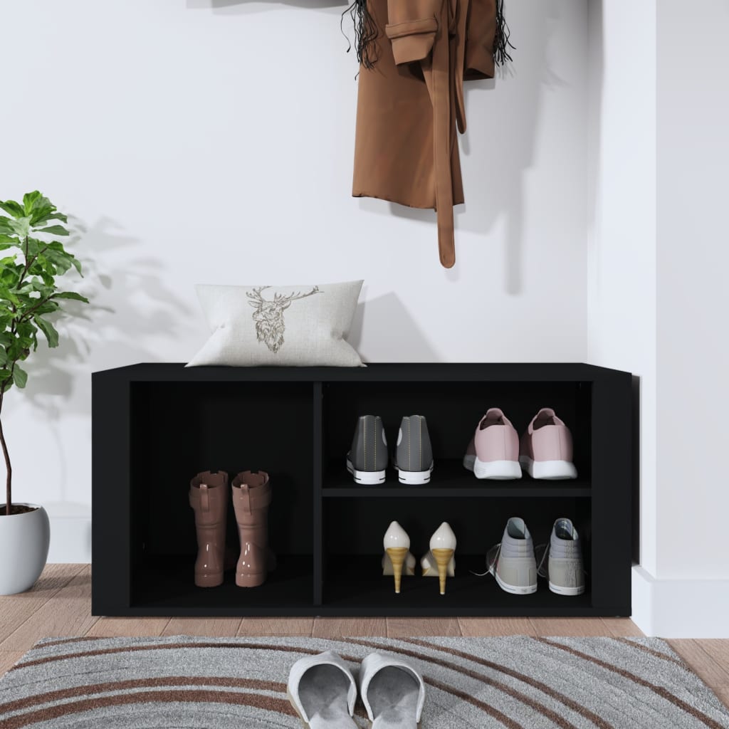 Vidaxl Cabinet da scarpe 100x35x45 cm Proprieted Black