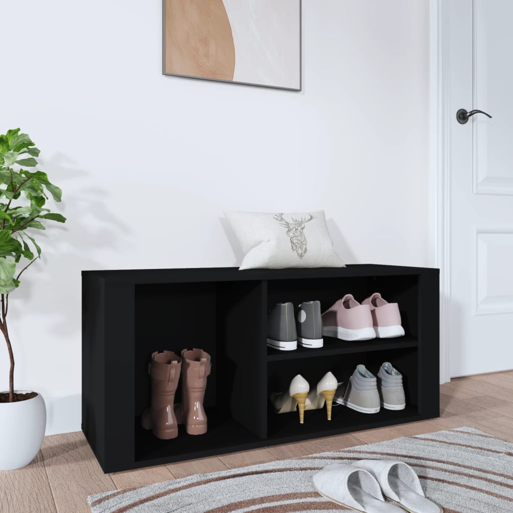 Vidaxl Cabinet da scarpe 100x35x45 cm Proprieted Black