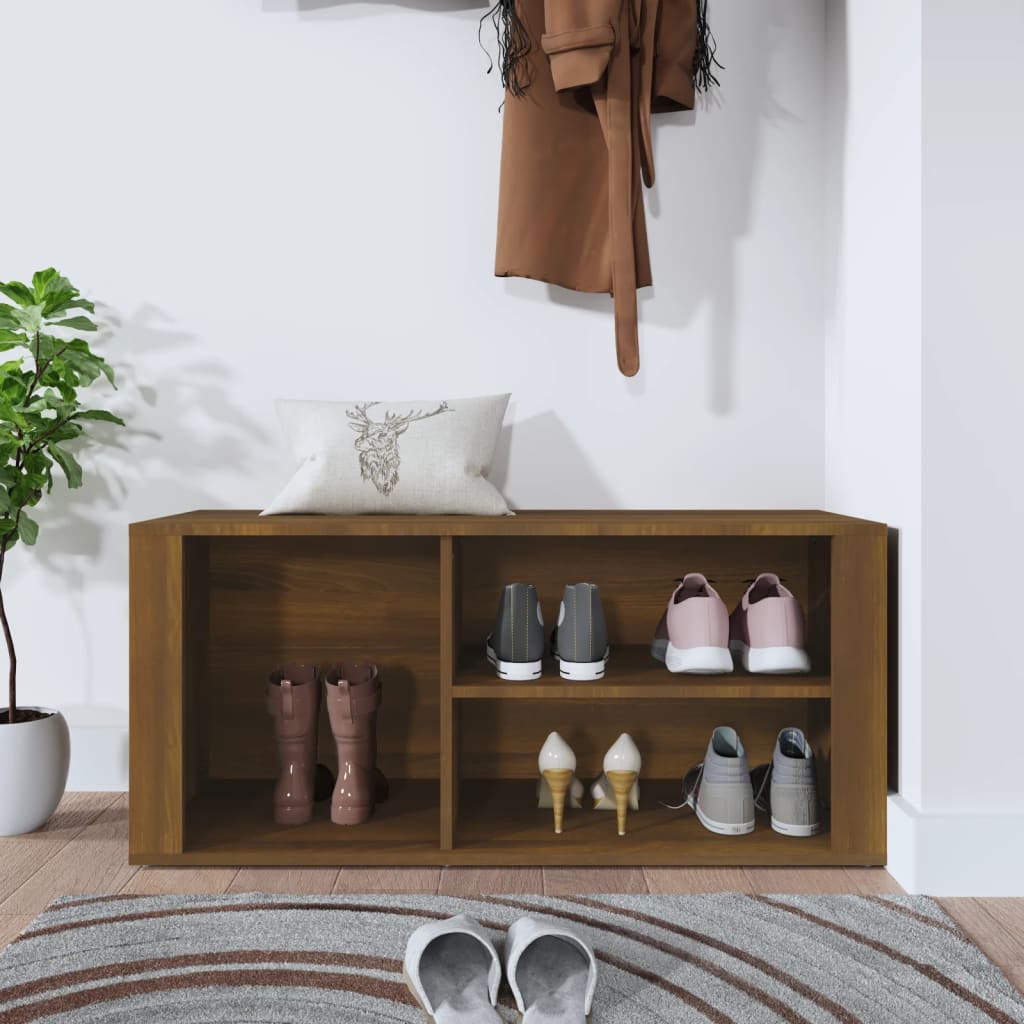 Vidaxl Cabinet da scarpe 100x35x45 cm COLORE IN BARCHIO COURO