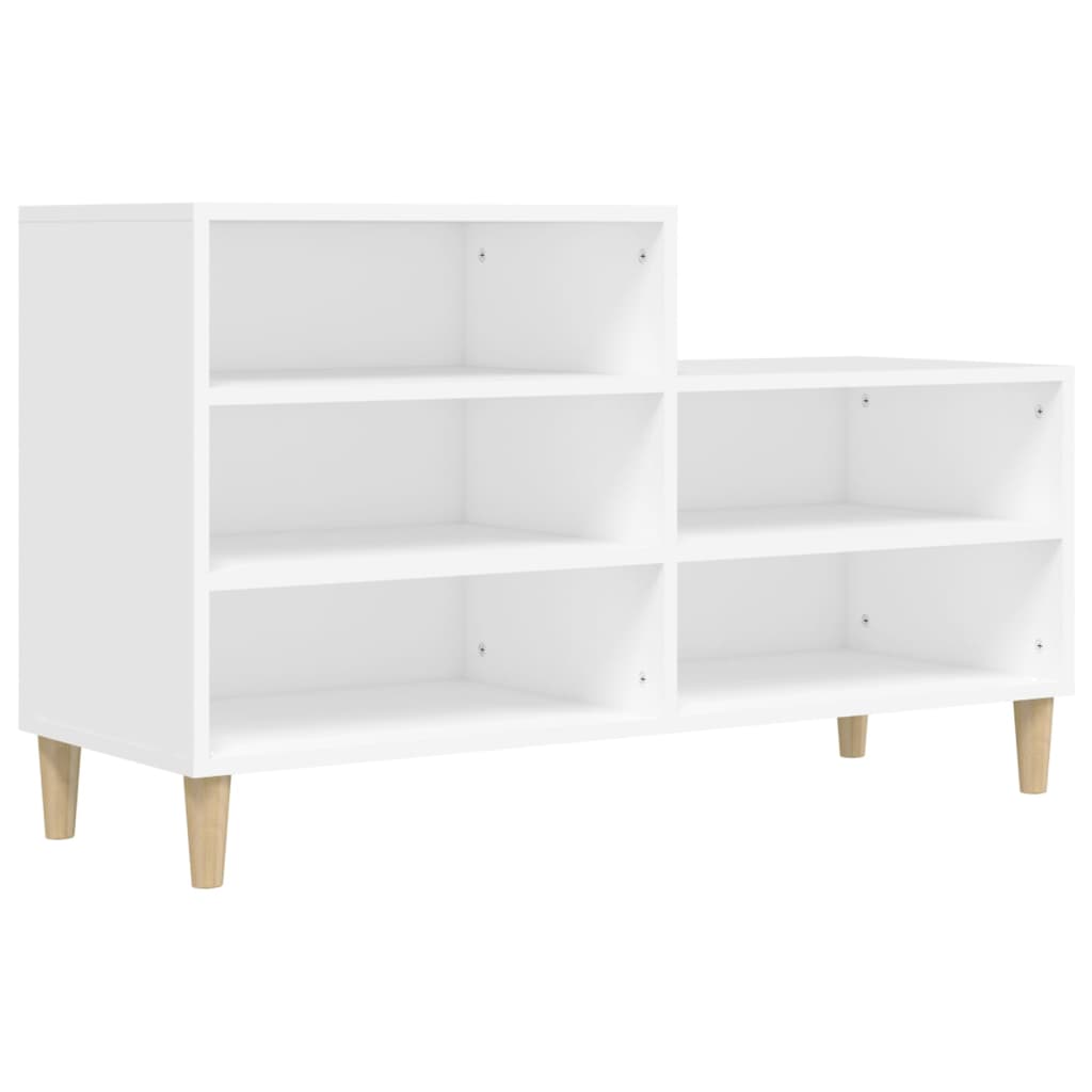 Gabinete de zapatos Vidaxl 102x36x60 cm de madera propiedad de blanco