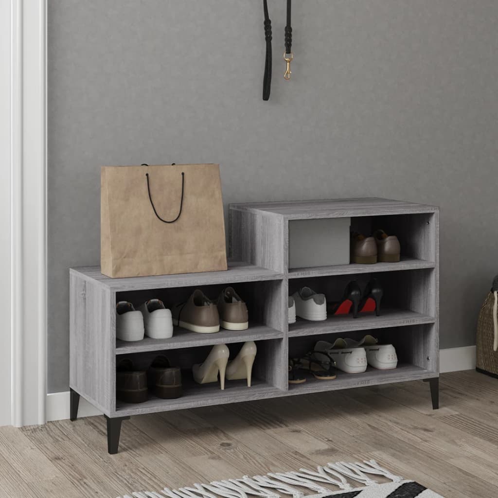 Vidaxl Cabinet da scarpe 102x36x60 cm Properpata Sonoma Grey