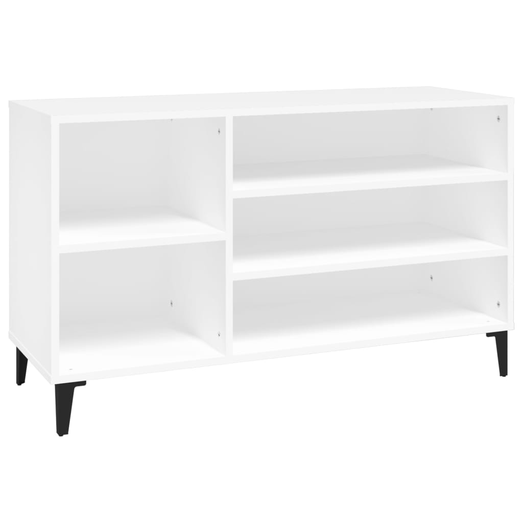 Gabinete de zapatos Vidaxl 102x36x60 cm de madera propiedad de blanco
