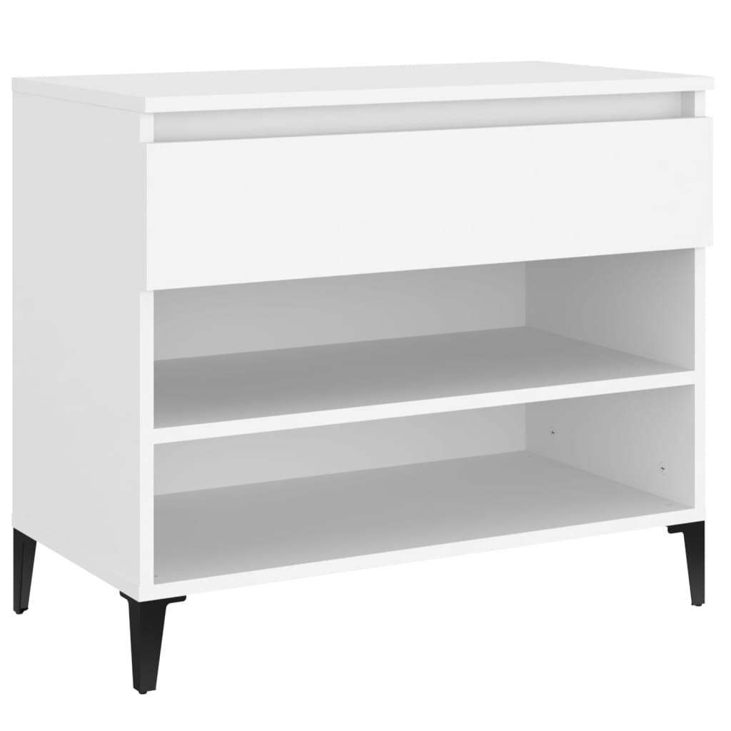 Gabinete de zapatos Vidaxl 70x36x60 cm de madera propiedad de blanco