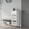 Vidaxl Shoe Rack 40x36x105 cm de madera procesada blanca de alto brillo