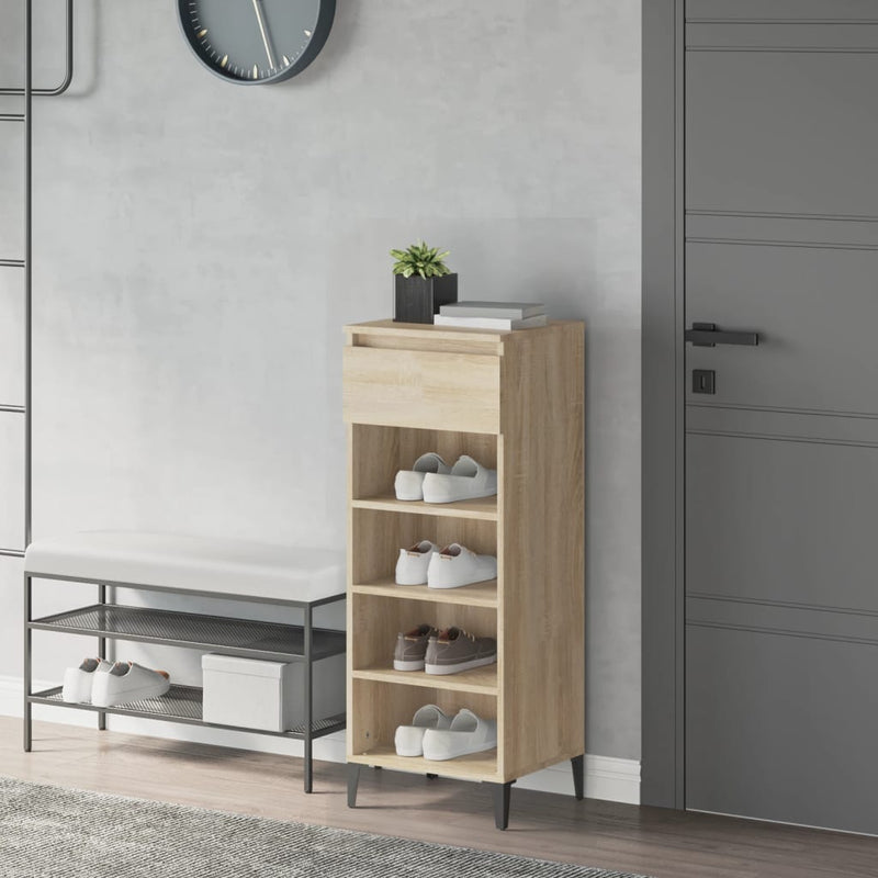 Vidaxl Shoe Rack 40x36x105 cm de madera procesada Sonoma Oak coloreed
