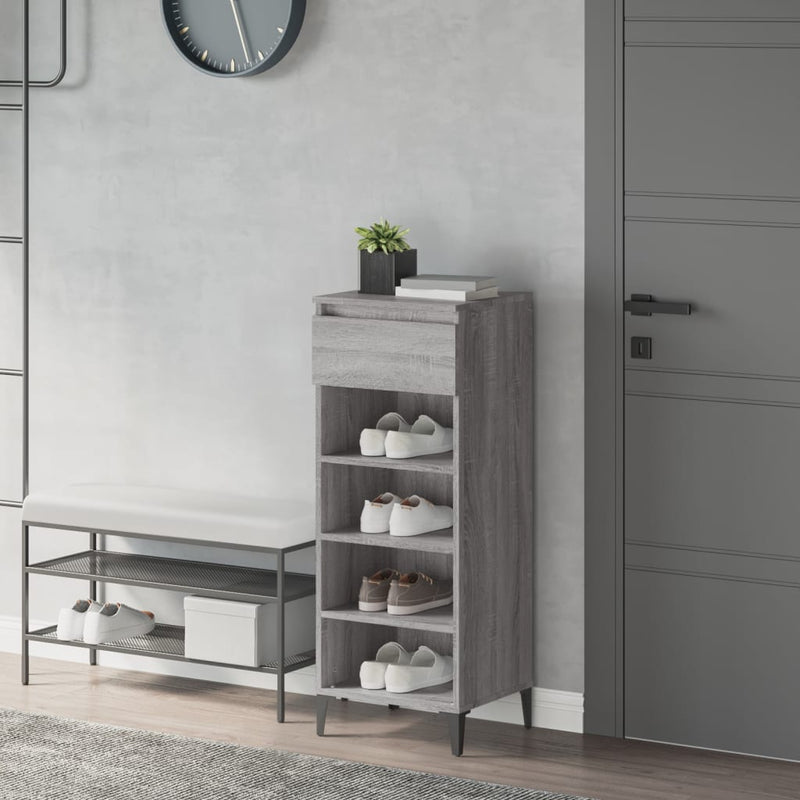 Vidaxl Shoe Rack 40x36x105 cm de madera procesada gris soma coloreado