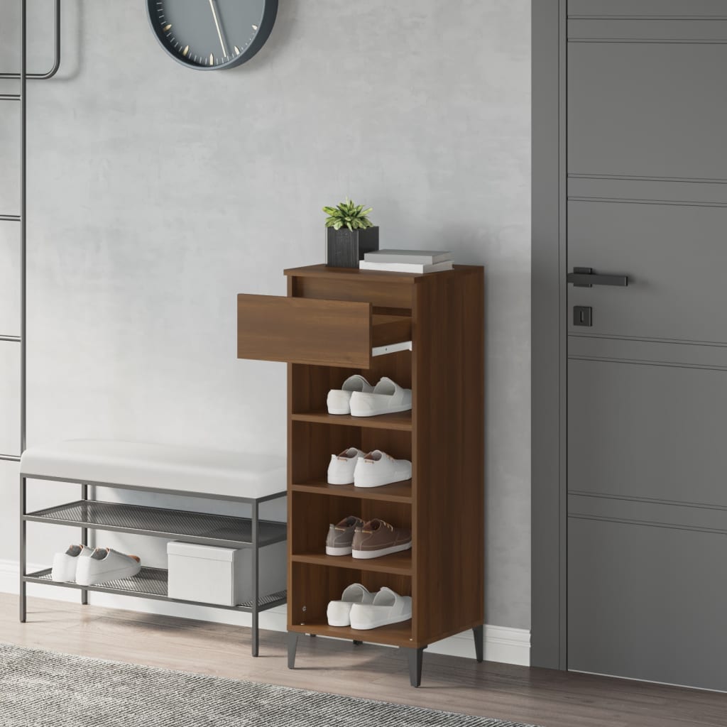 Vidaxl Shoe Rack 40x36x105 CM Color de roble de madera procesada