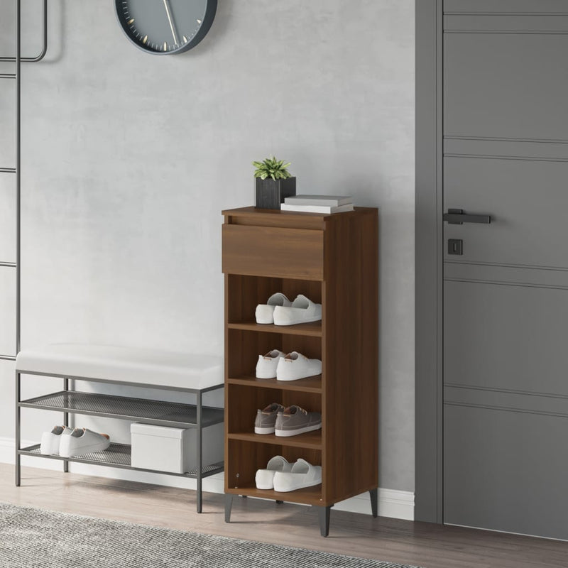 Vidaxl Shoe Rack 40x36x105 CM Color de roble de madera procesada