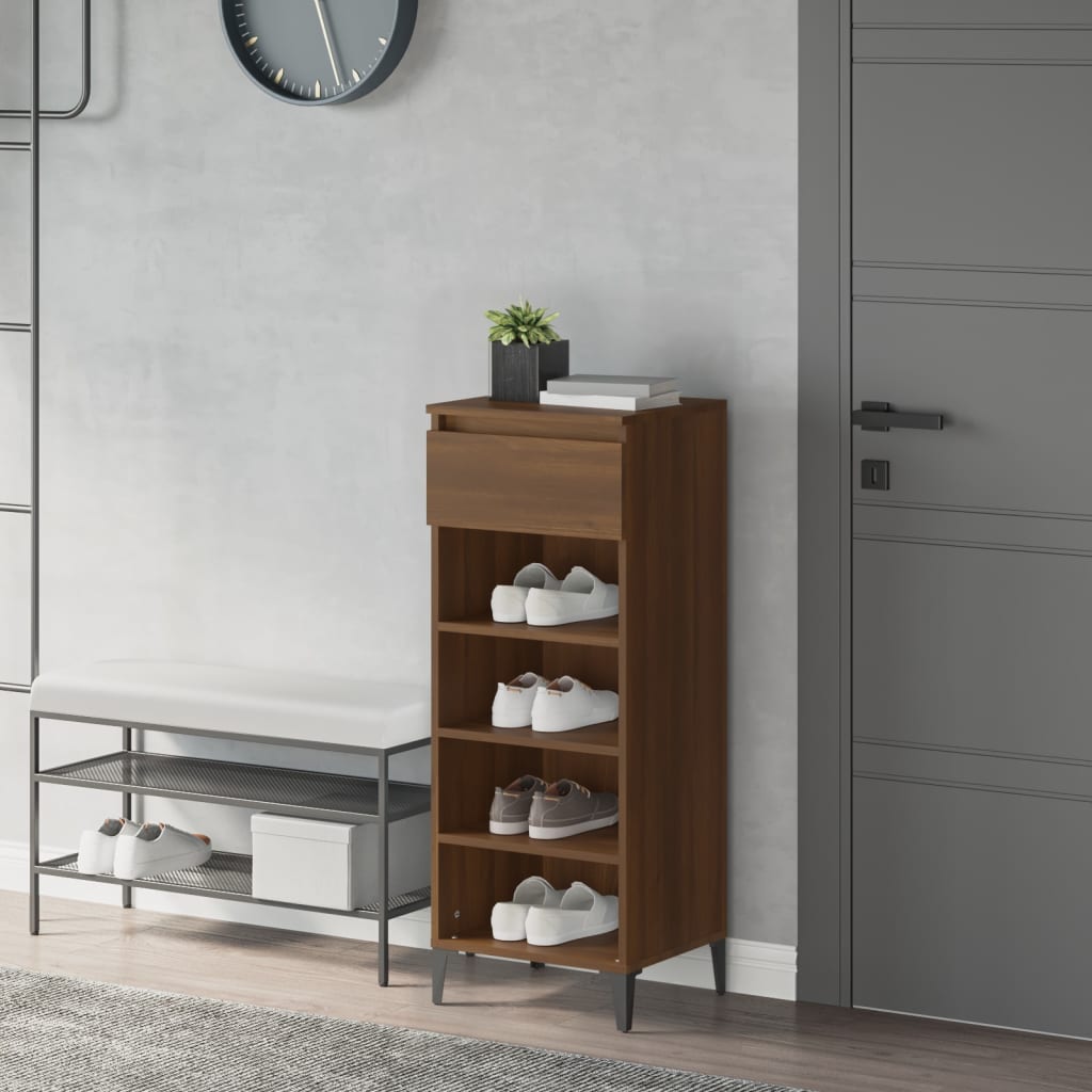 Vidaxl Shoe Rack 40x36x105 CM Color de roble de madera procesada
