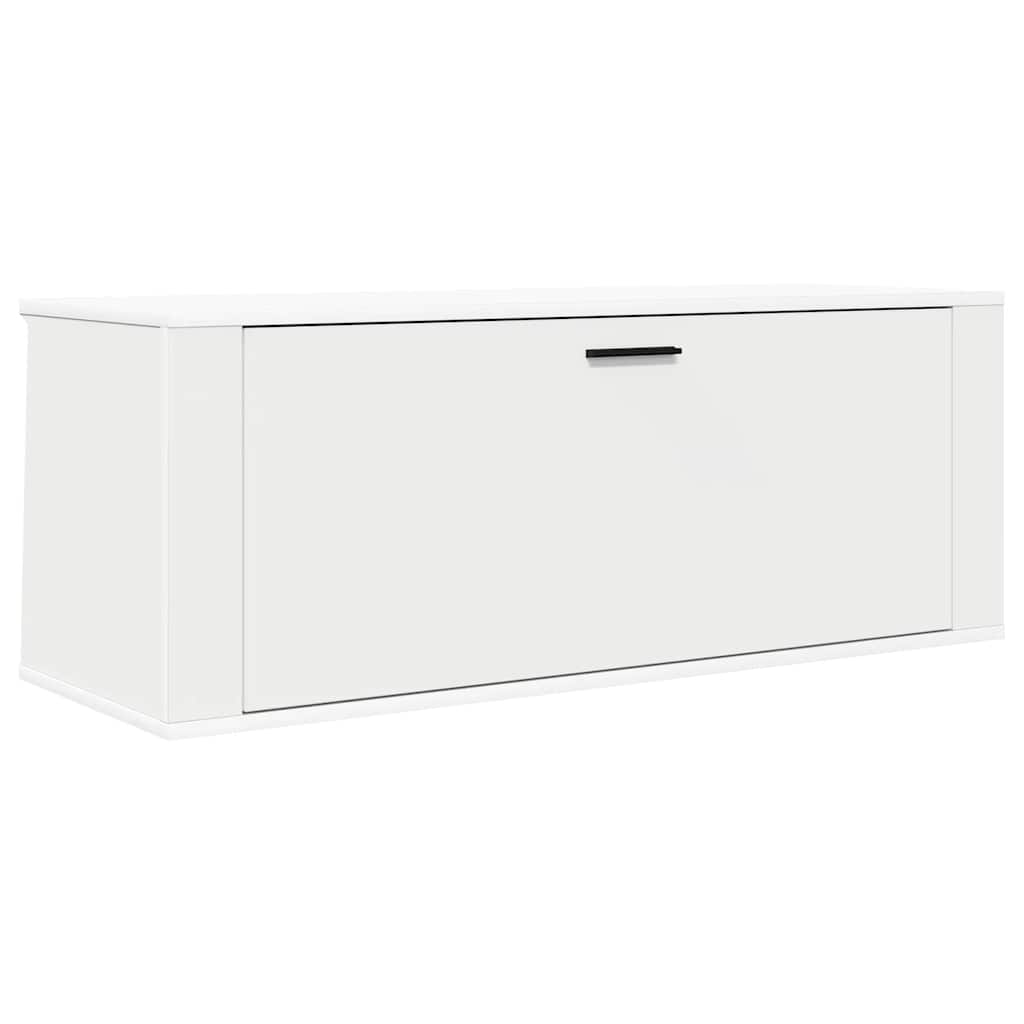 Gabinete de zapato de pared de Vidaxl 100x35x38 cm de madera propiedad blanca
