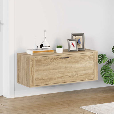 Gabinete de zapato de pared de Vidaxl 100x35x38 cm de madera propiedad Sonoma Oak